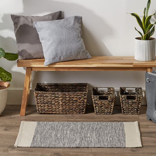 DII® Gray Variegated Border Hand-Loomed Rug, 2ft. x 3ft.